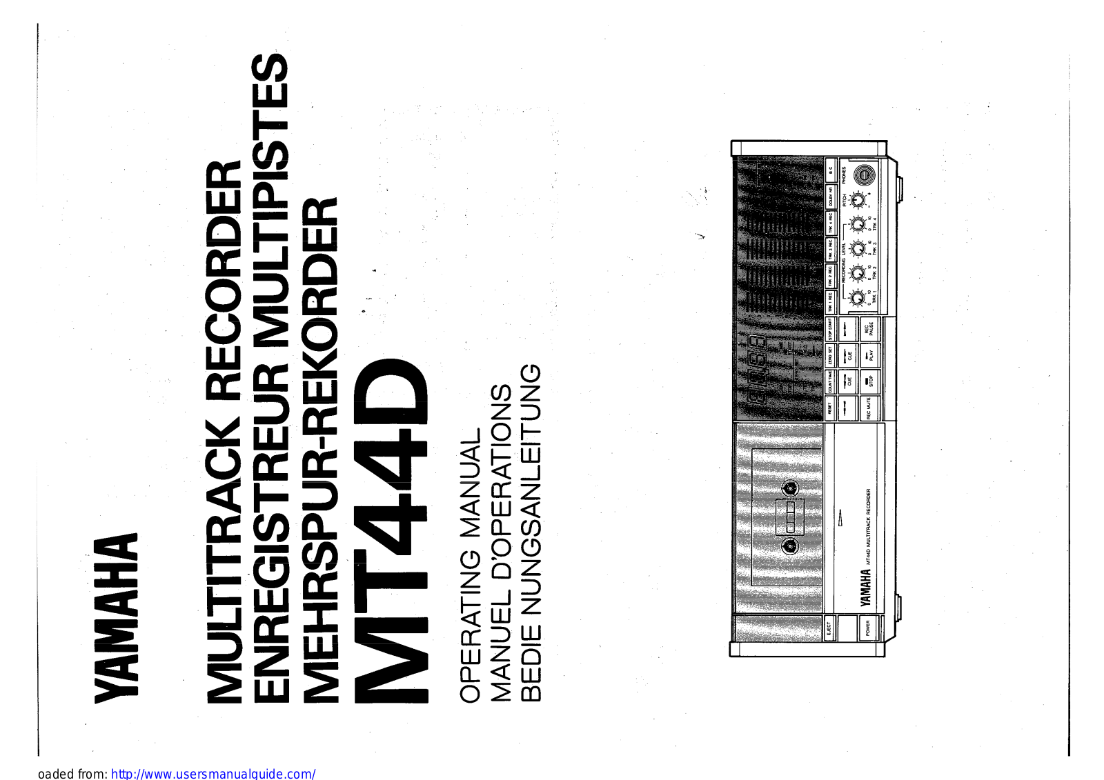 Yamaha Audio MT44D User Manual