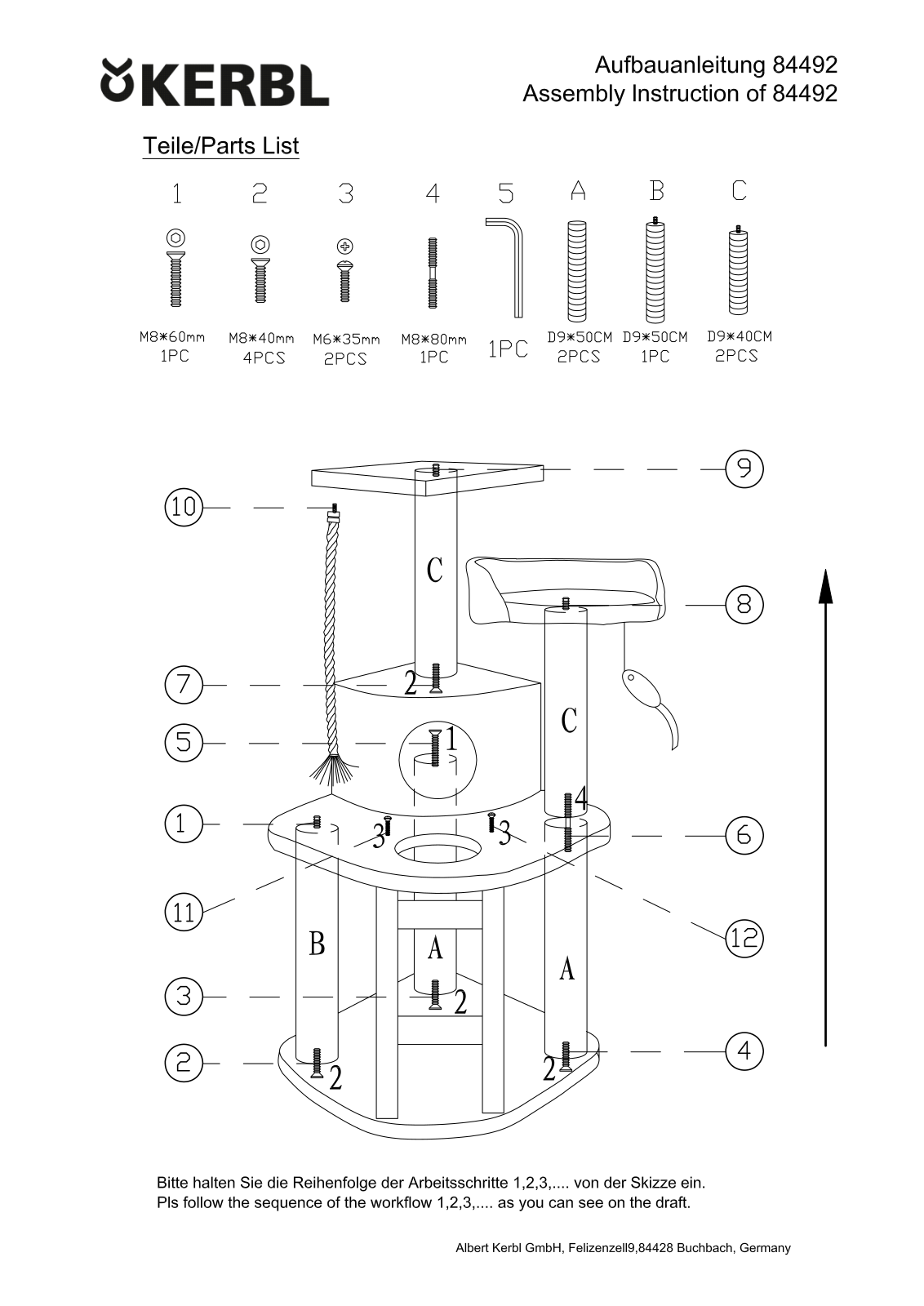 Cat Tree 84492 User Manual