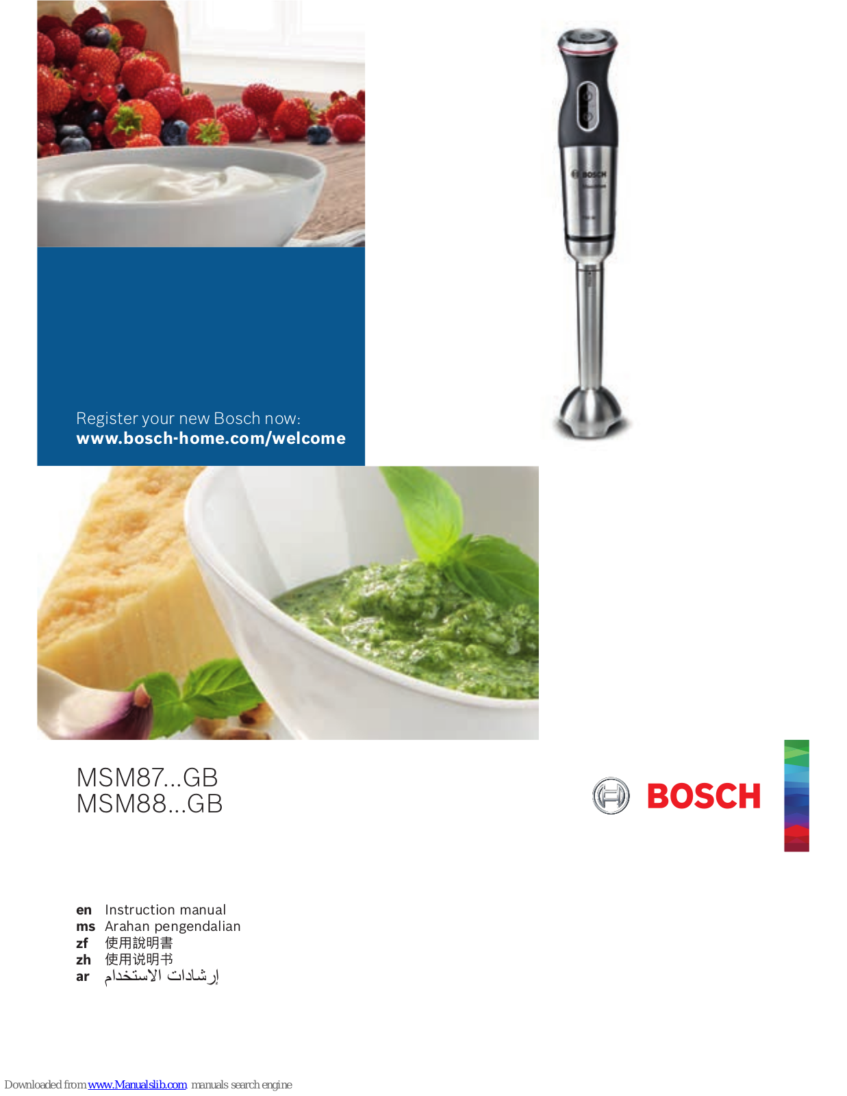 Bosch MSM87...GB, MSM88...GB Instruction Manual