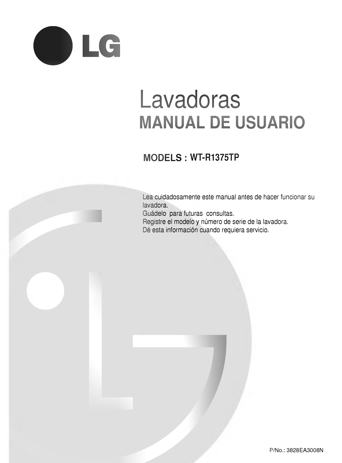 LG WT-R1171TP Owner's Manual