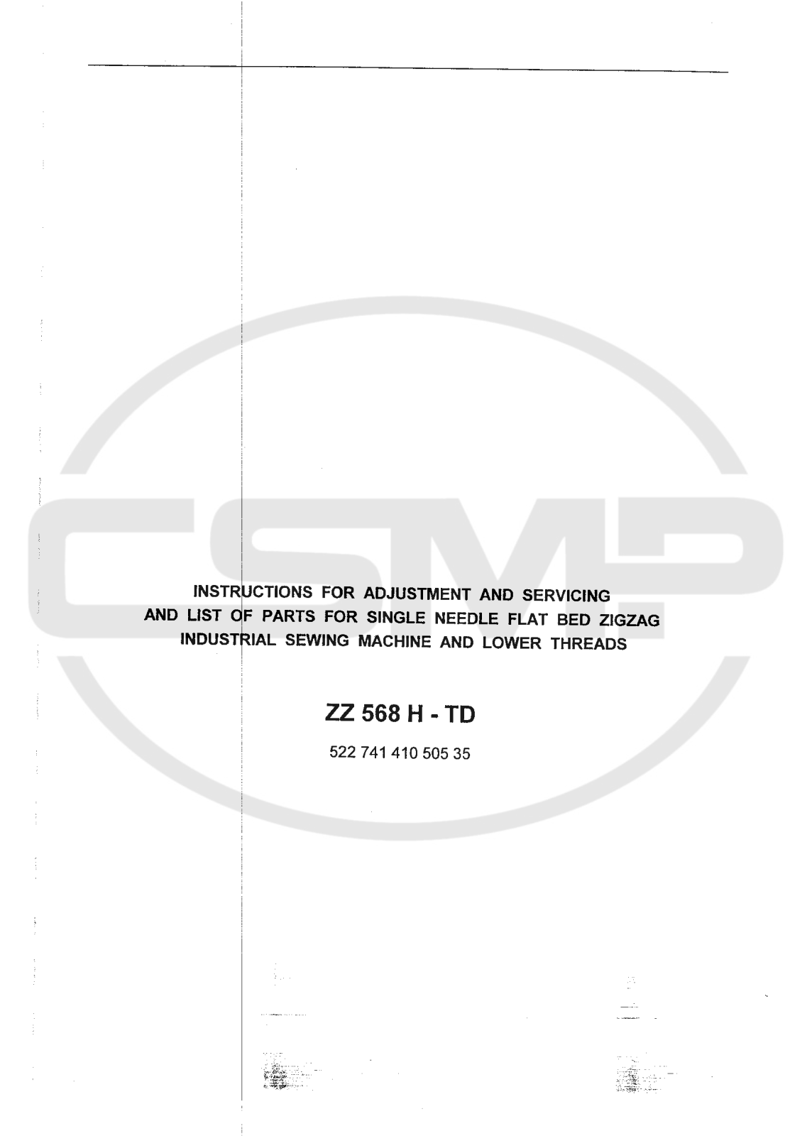 Global ZZ-568-H-TD Parts Book