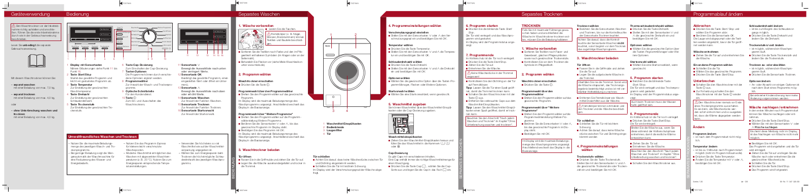 Miele WTF115 WCS Series 120 operation manual
