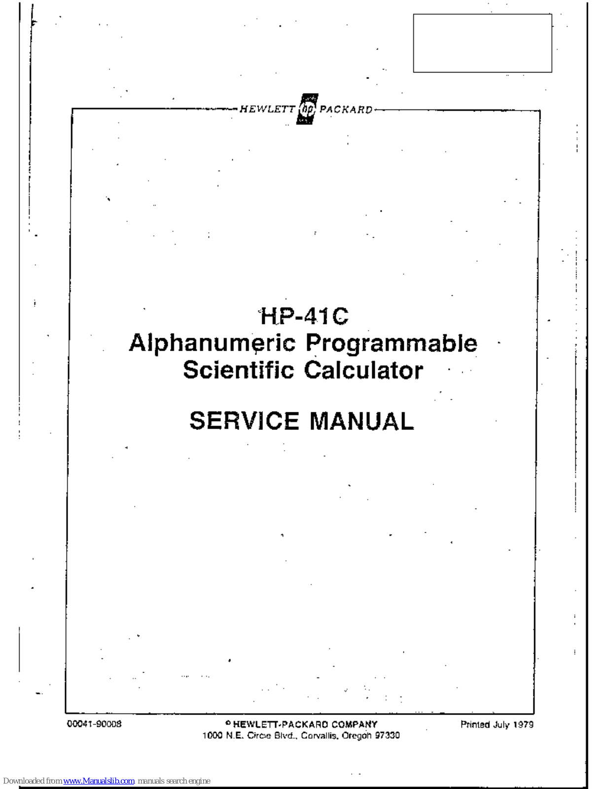 HP 41C Service Manual