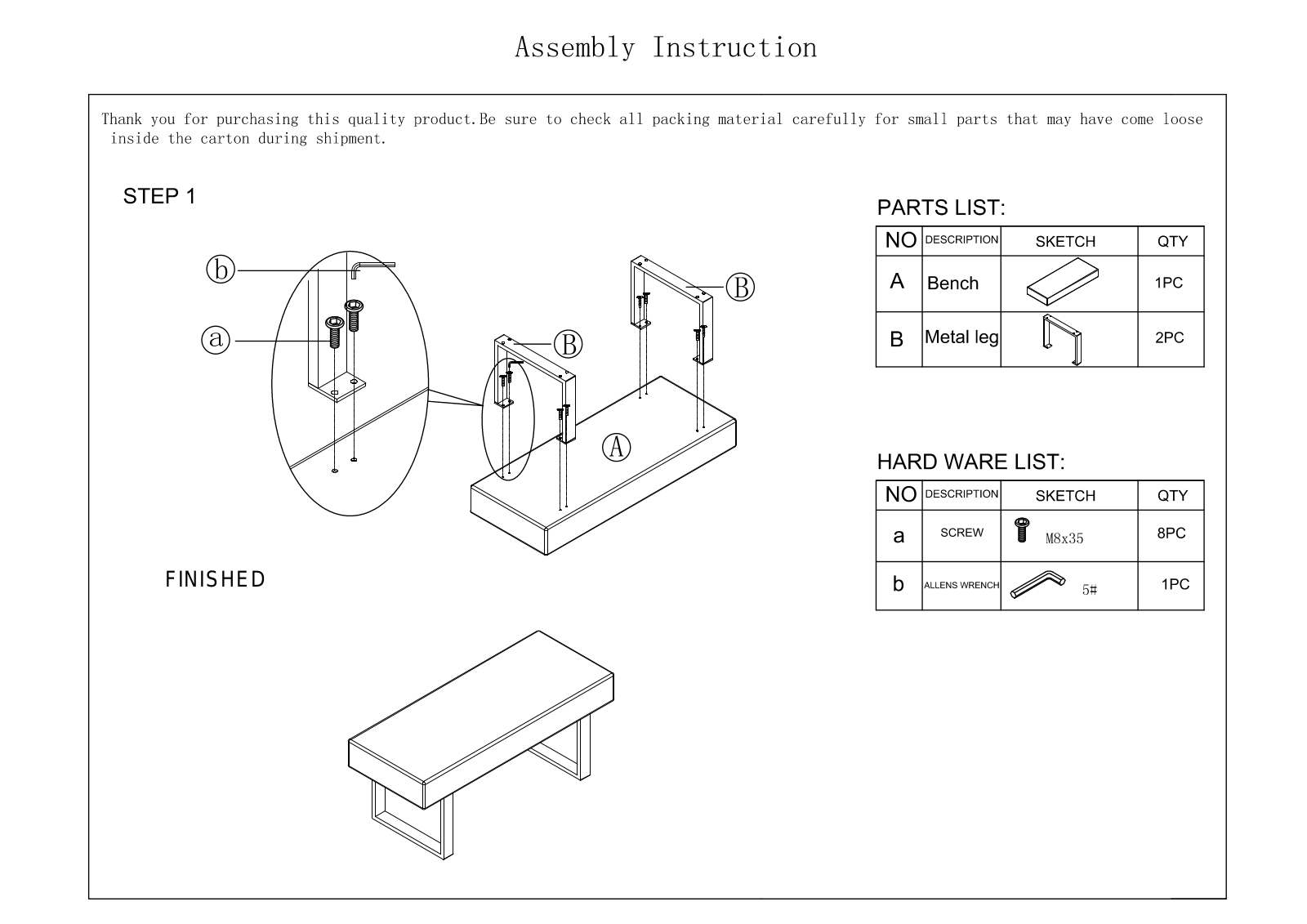 Wade Logan CNI10080 Assembly Instruction