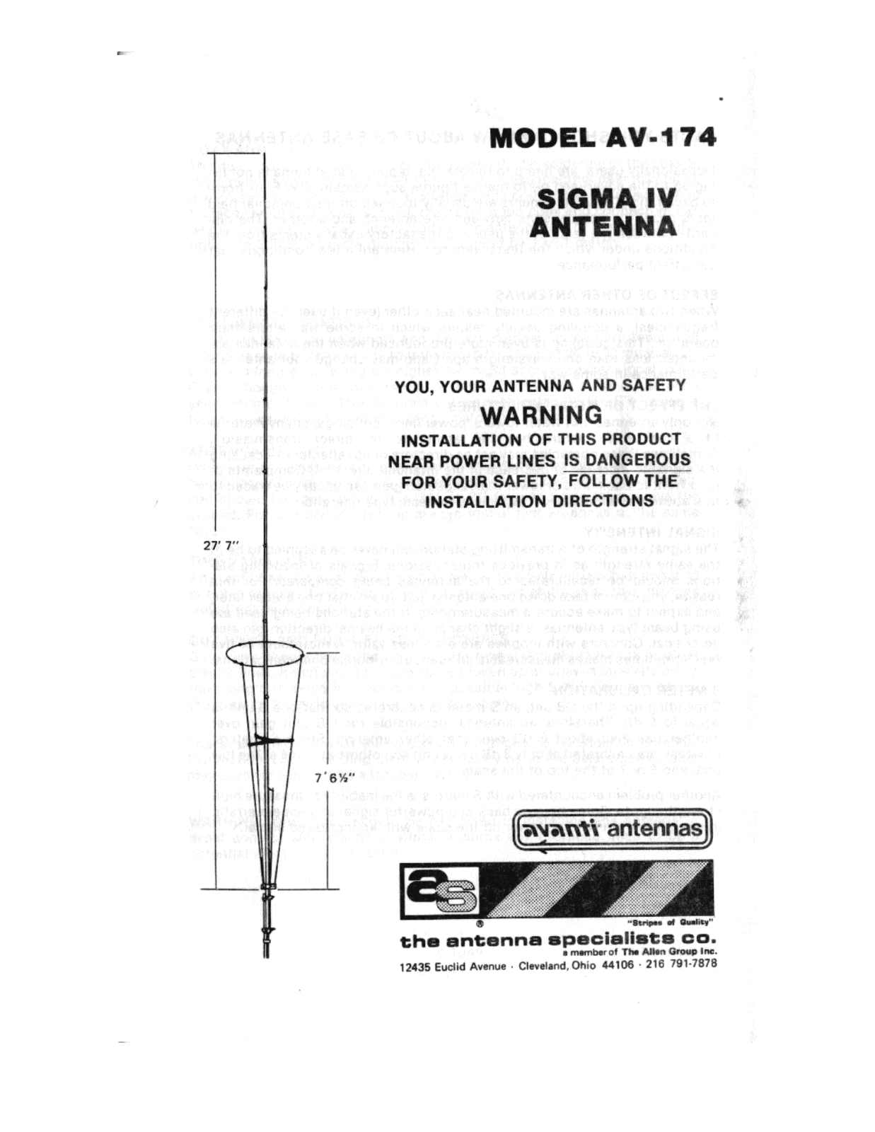 Avanti Sigma4_AV-174 User guide