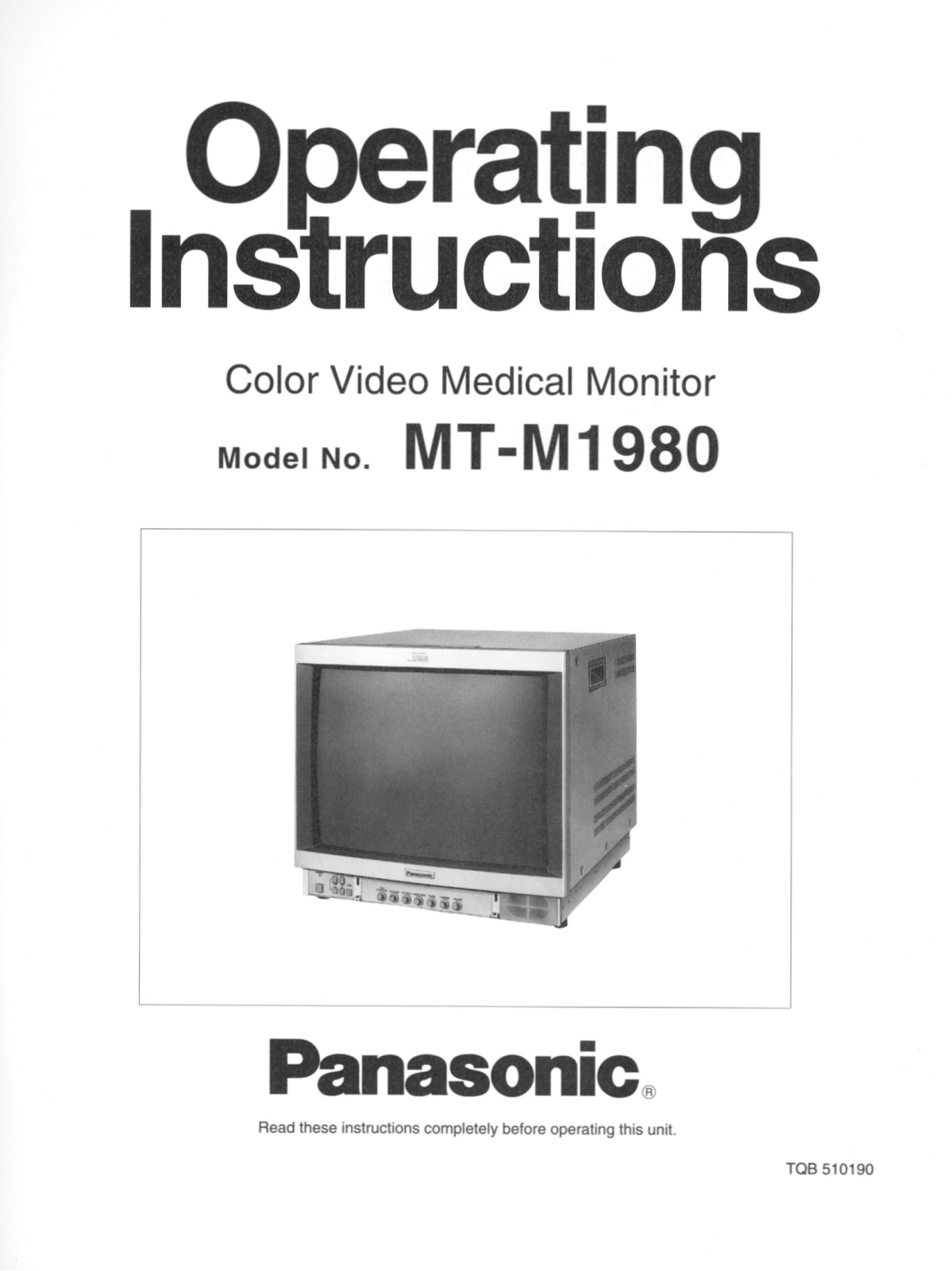 Panasonic MTM1980 User Manual