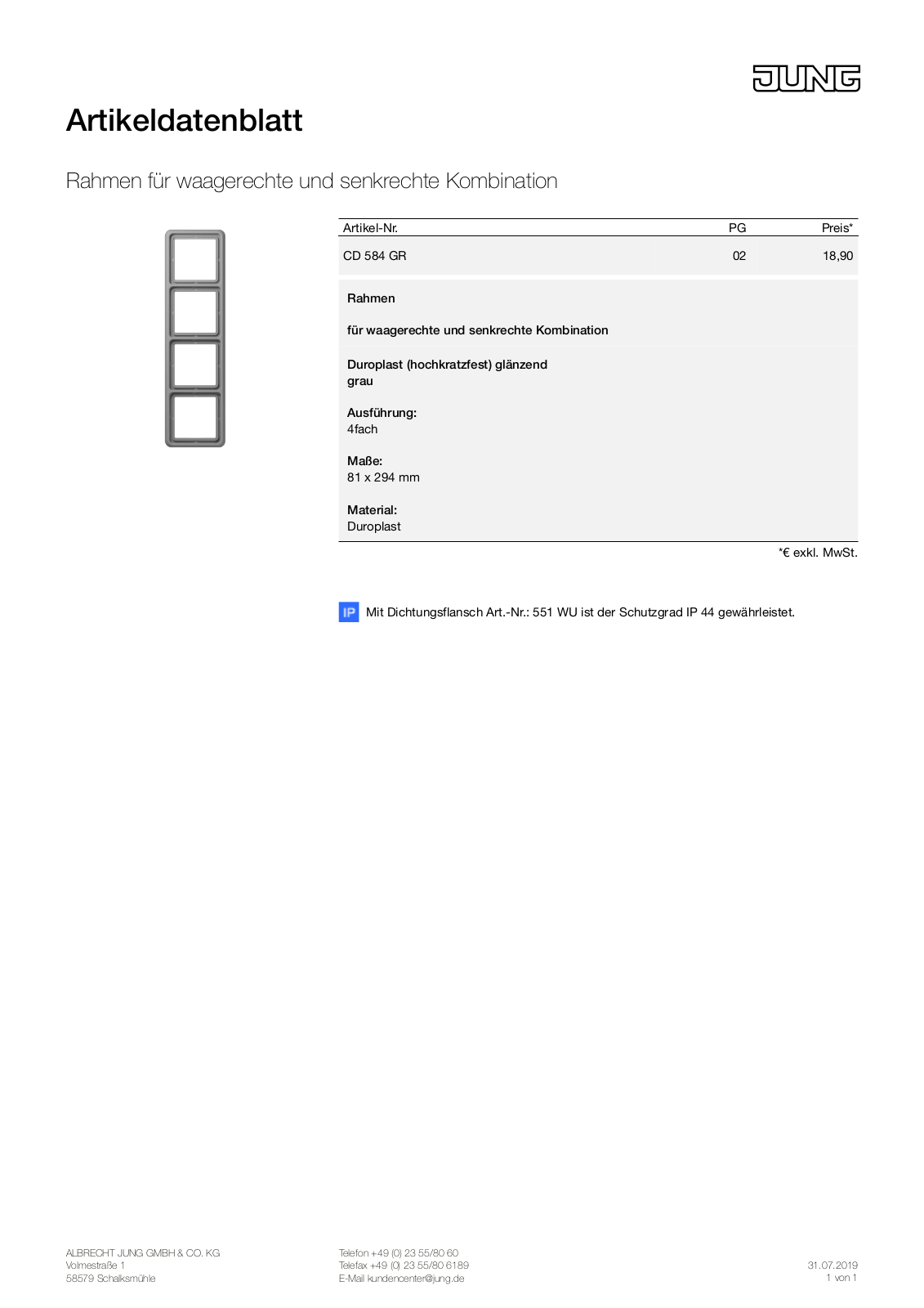 Jung CD 584 GR User Manual