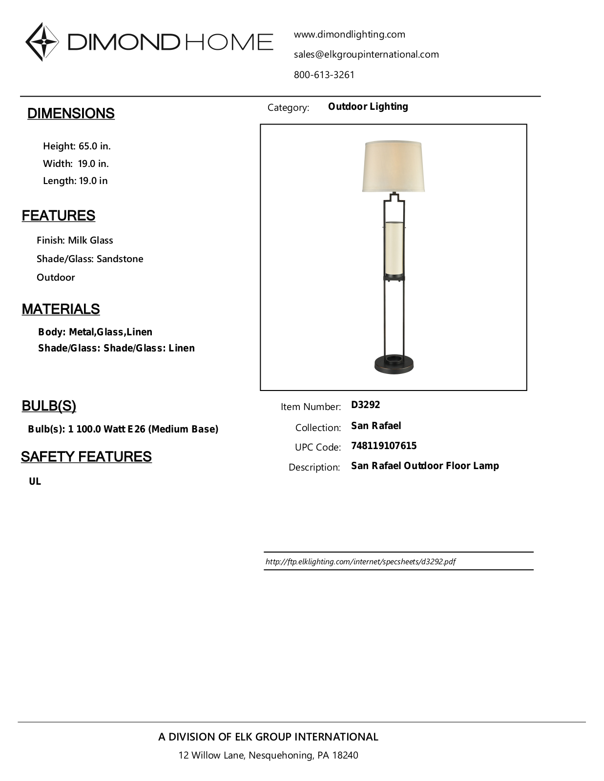 ELK Home D3292 User Manual