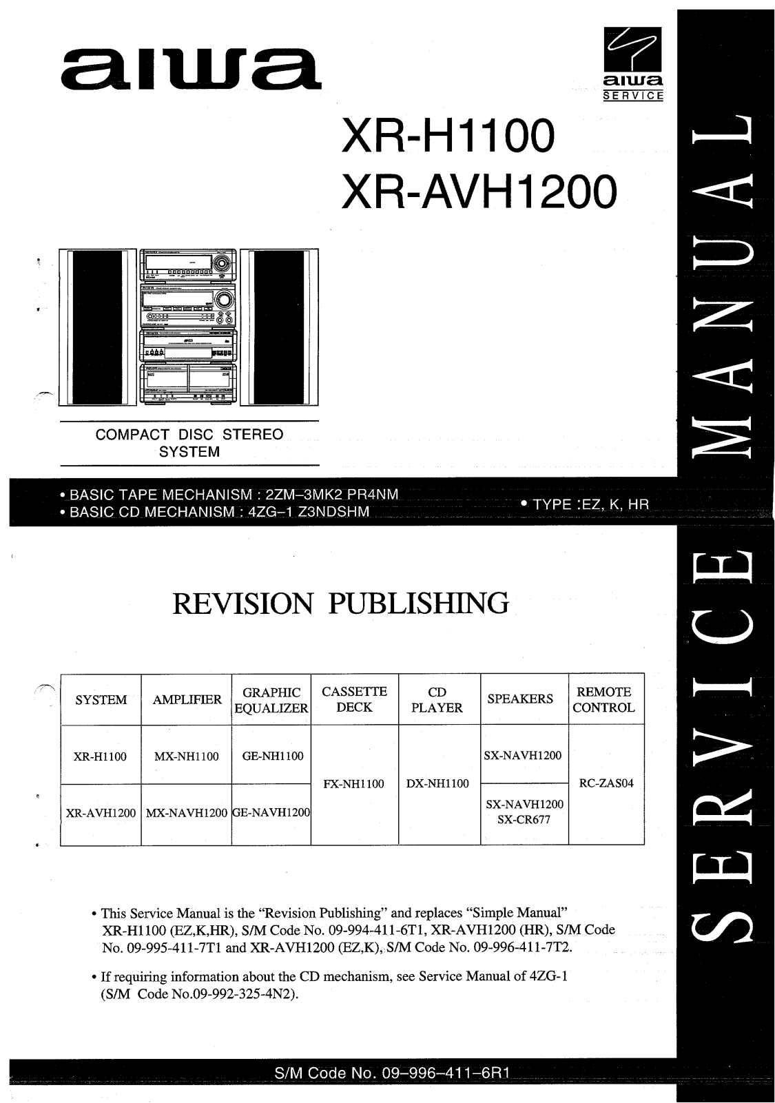 Aiwa XR-H1100, AVH1200 Schematic