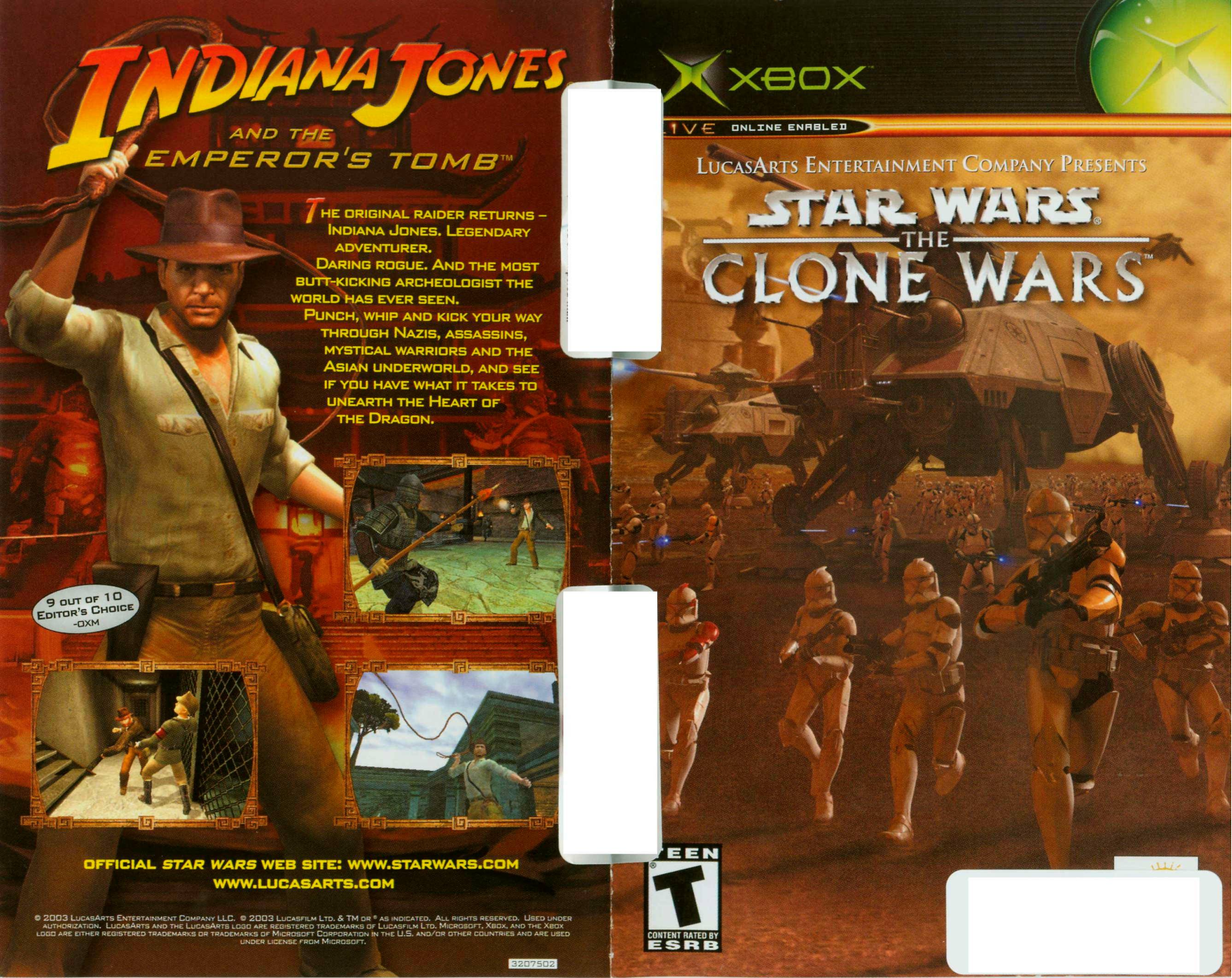 Games Microsoft XBOX STAR WARS-THE CLONE WARS User Manual