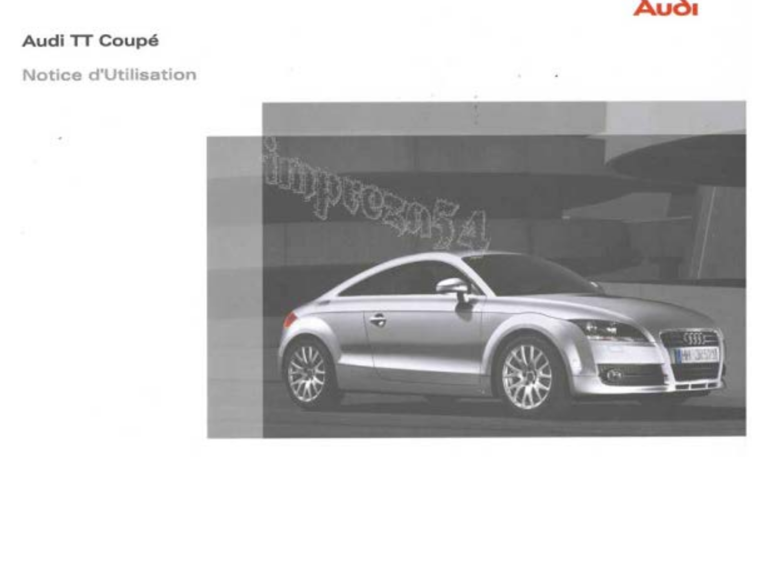 AUDI TT 2006, TT COUPE User Manual