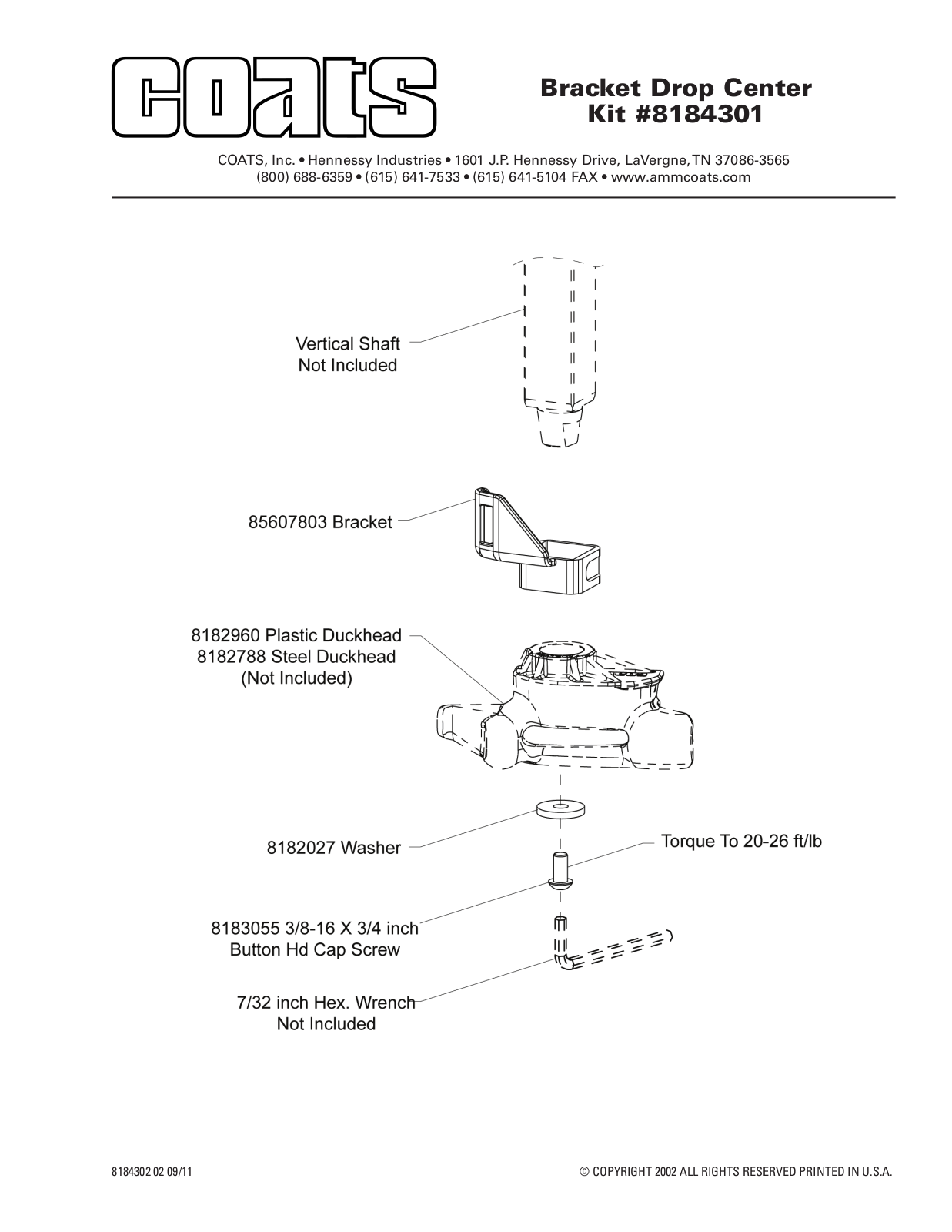 COATS Kit 8184301 User Manual