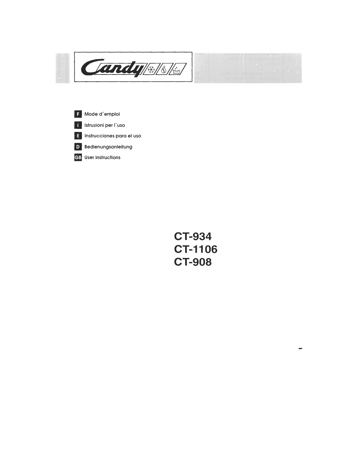 CANDY CT 934 User Manual