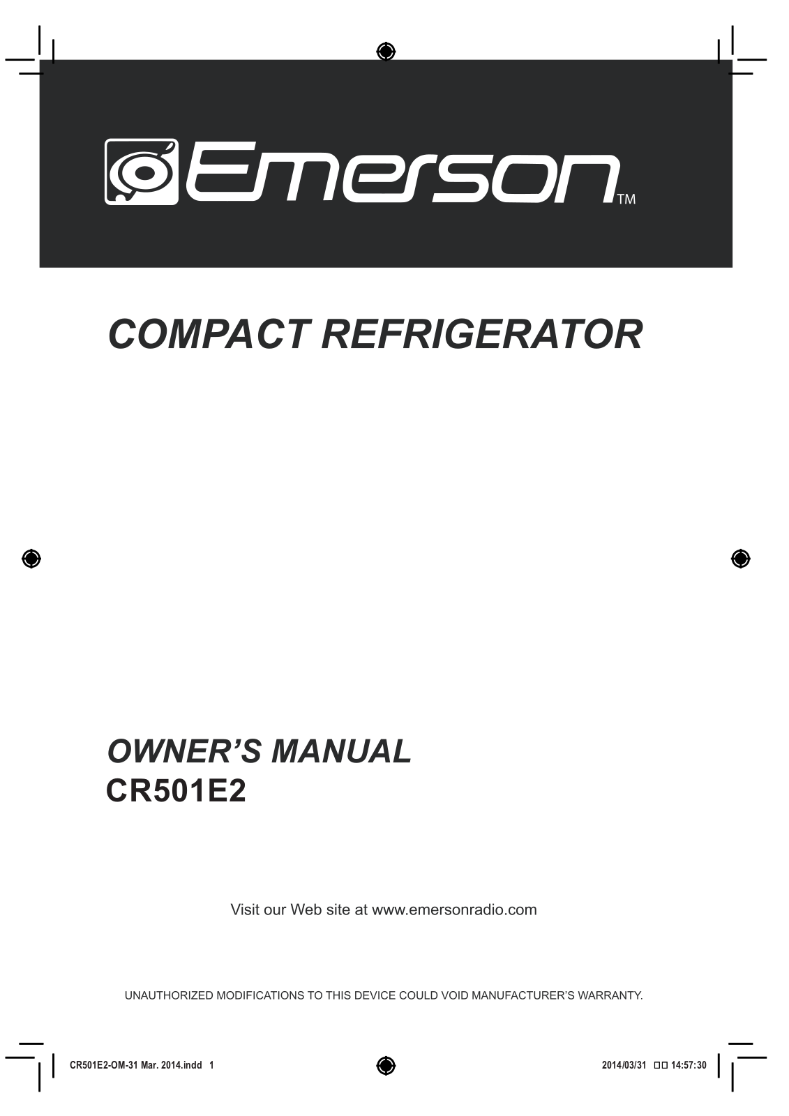 Emerson CR501E2 User Manual