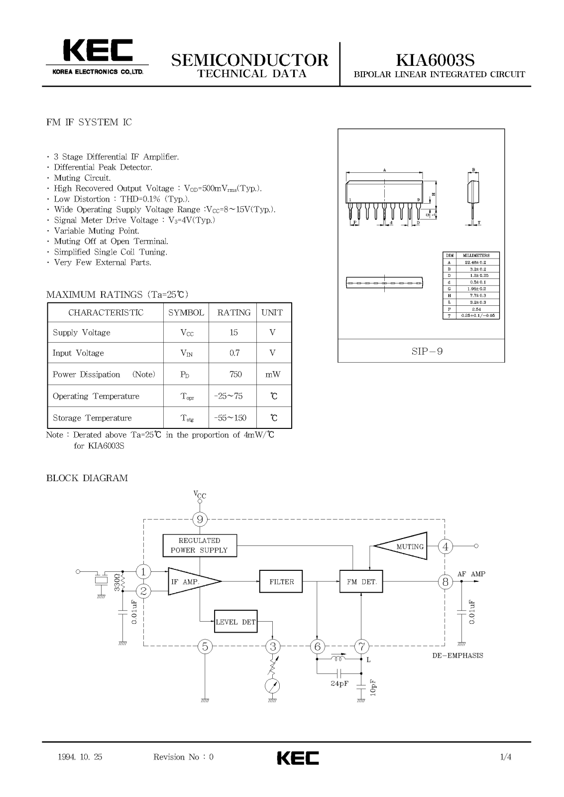 KEC KIA6003S Datasheet