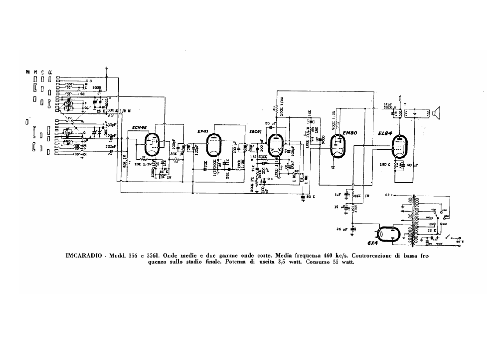 IMCA Radio 356, 3561 schematic