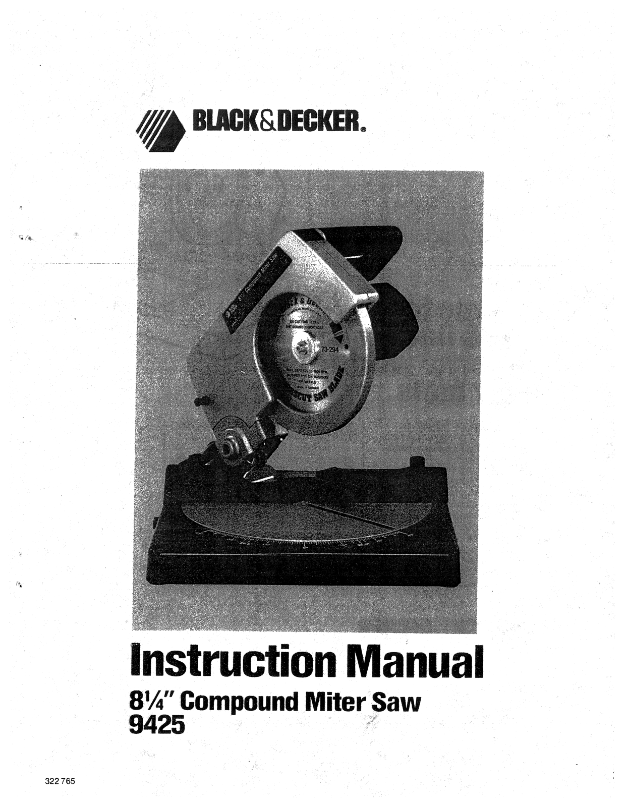 Black & Decker 9425 User Manual