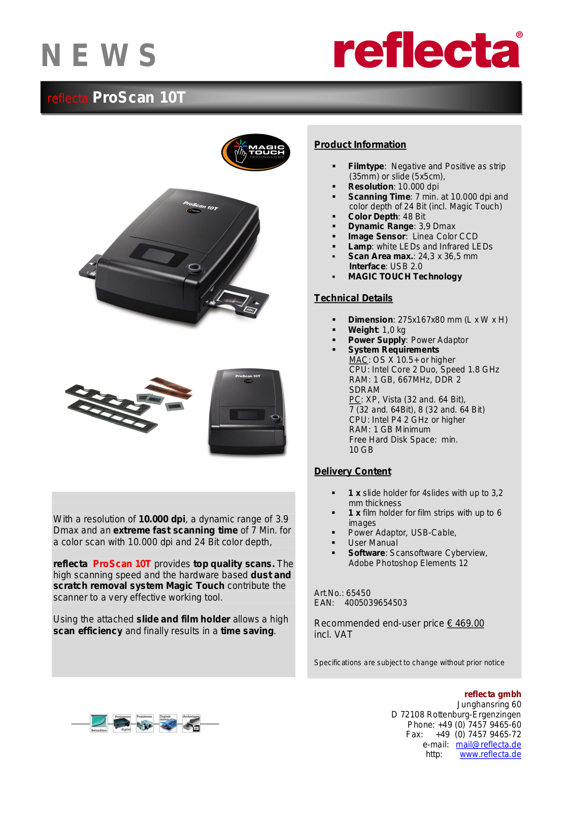 Reflecta ProScan 10T User Manual