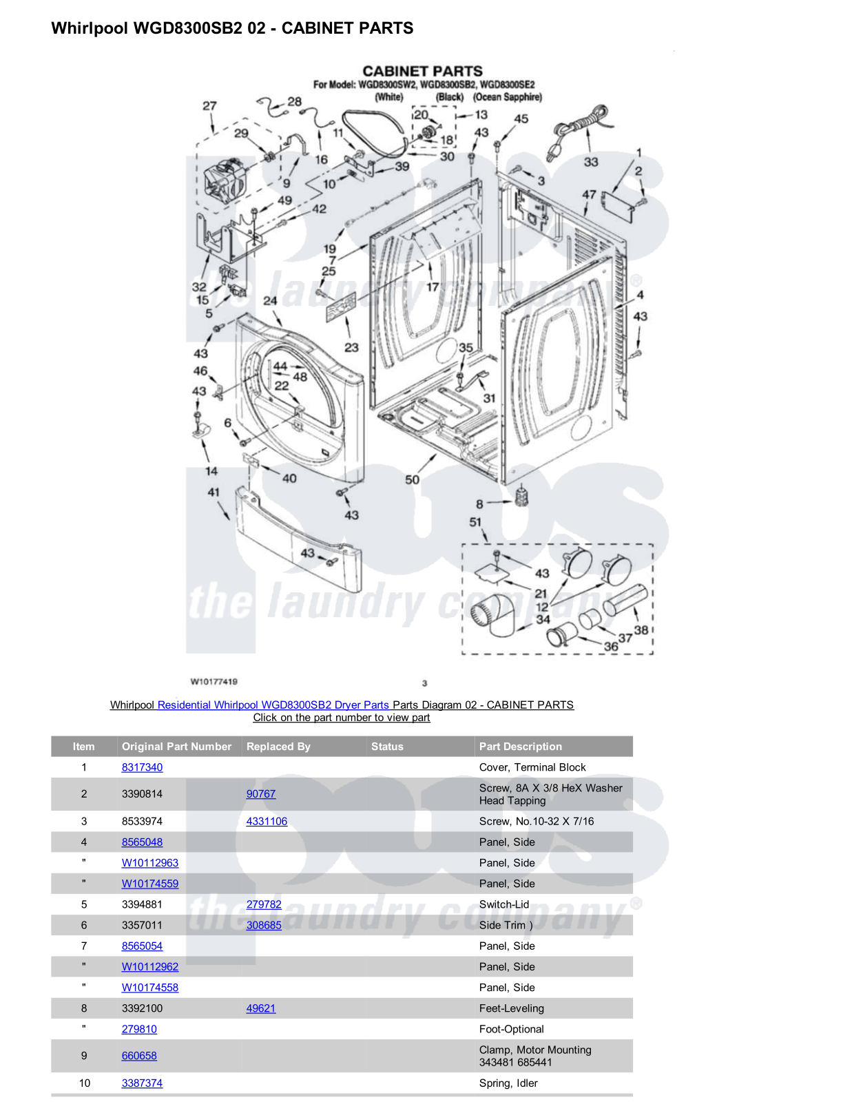 Whirlpool WGD8300SB2 Parts Diagram