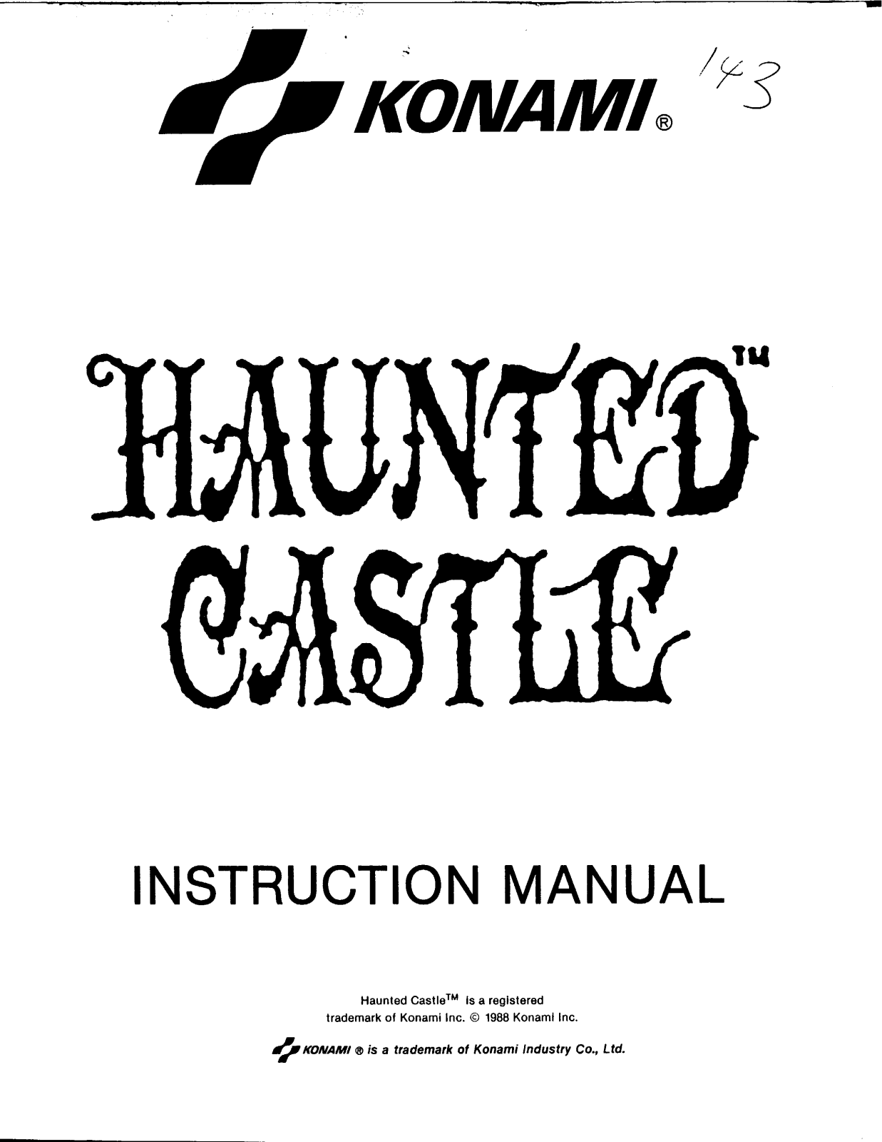 Konami Haunted Castle User Guide