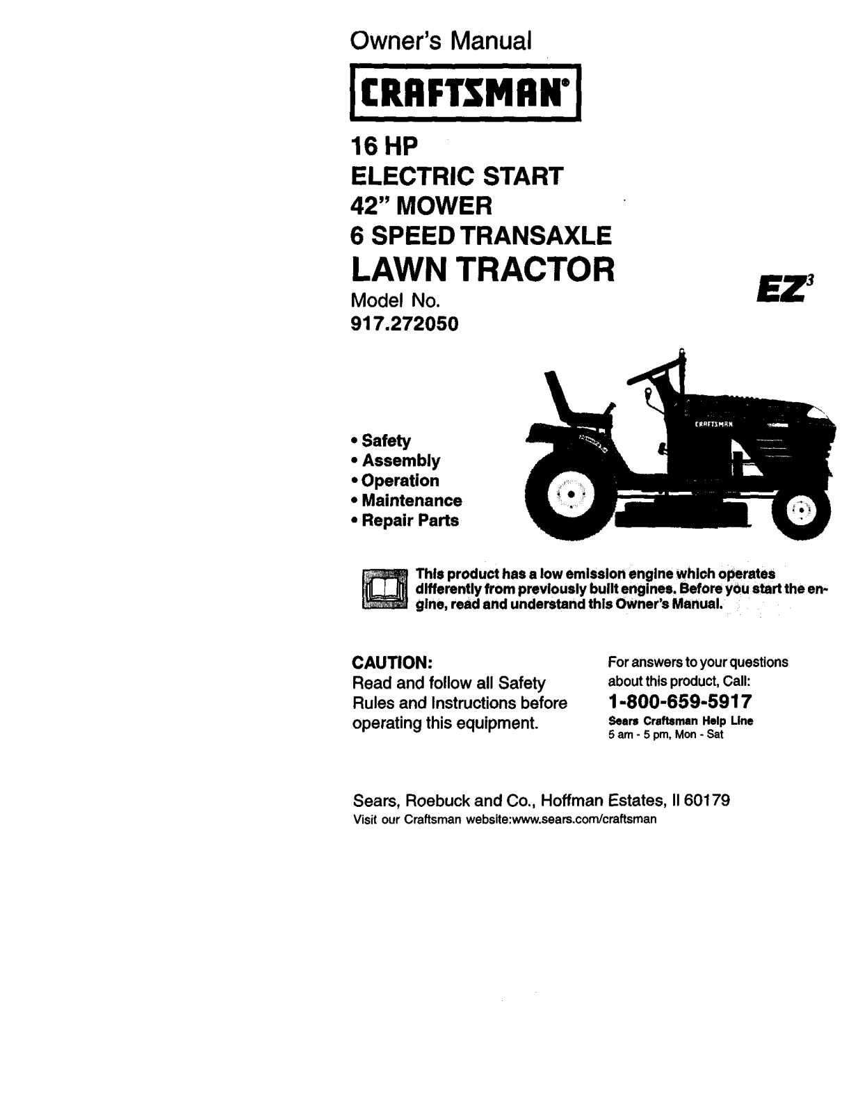 Craftsman 917272050 Owner’s Manual