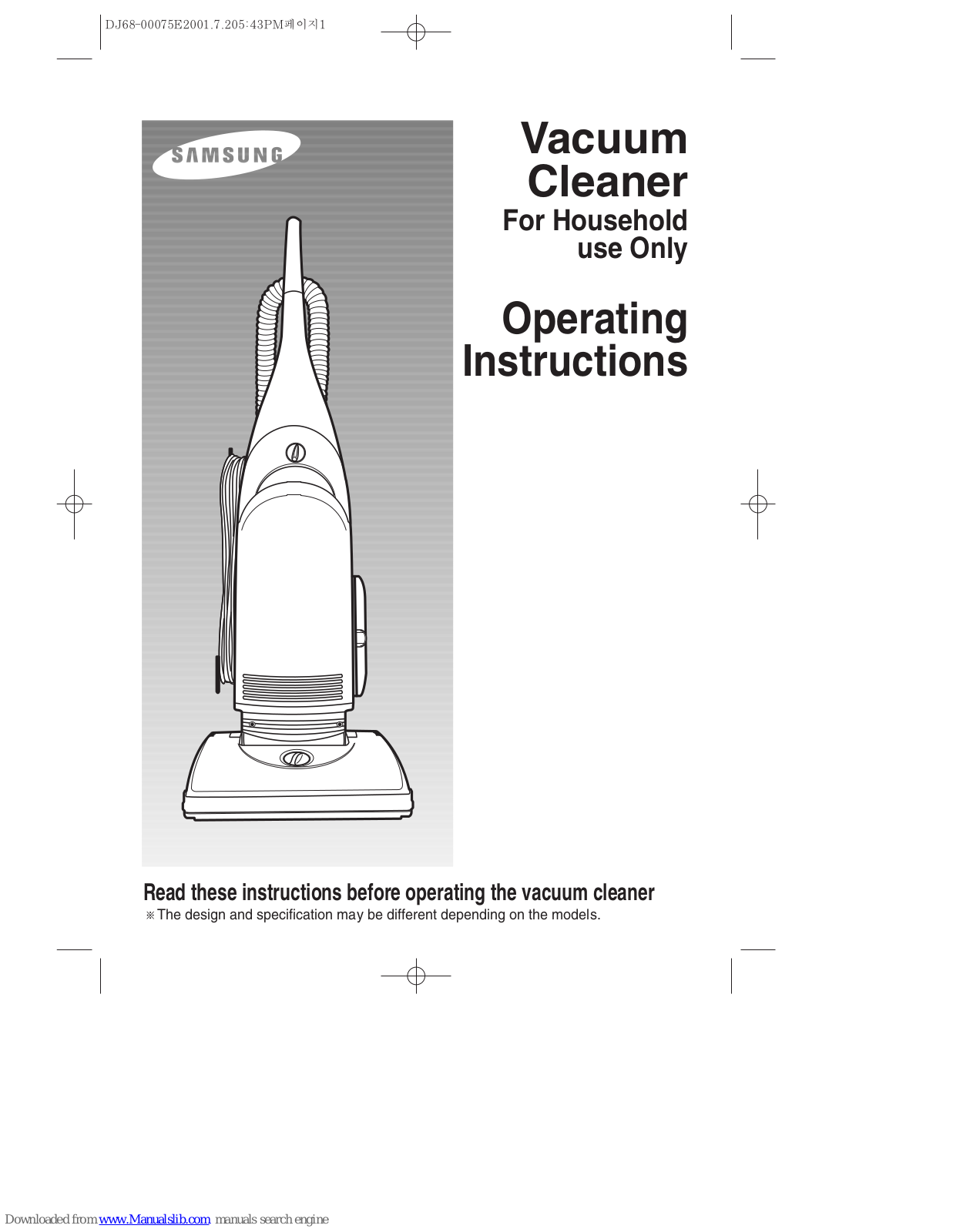 Samsung VC-U314, VC-U314V, VC-U316 Operating Instructions Manual