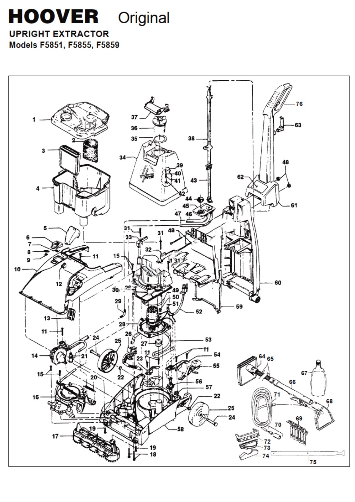 Hoover F5851, F5855 Owner's Manual