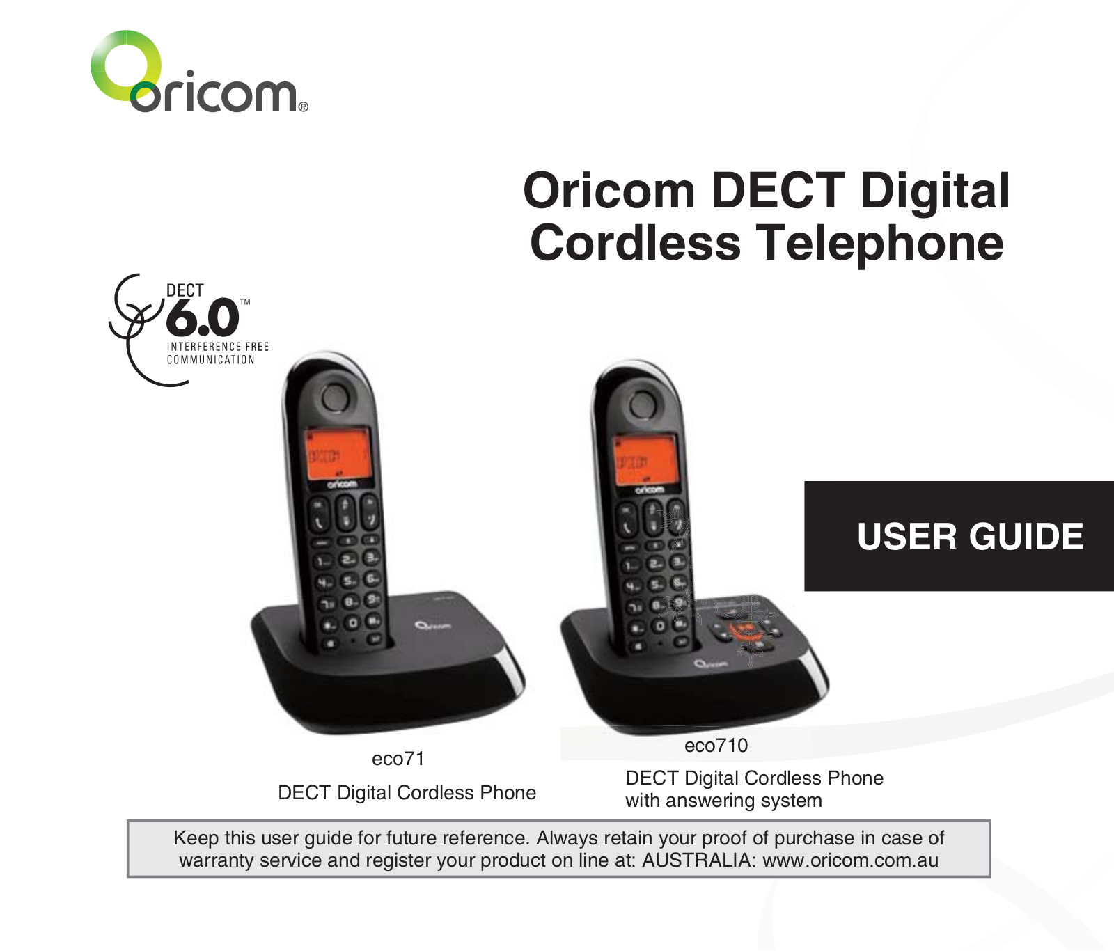 Oricom ECO71 User Manual