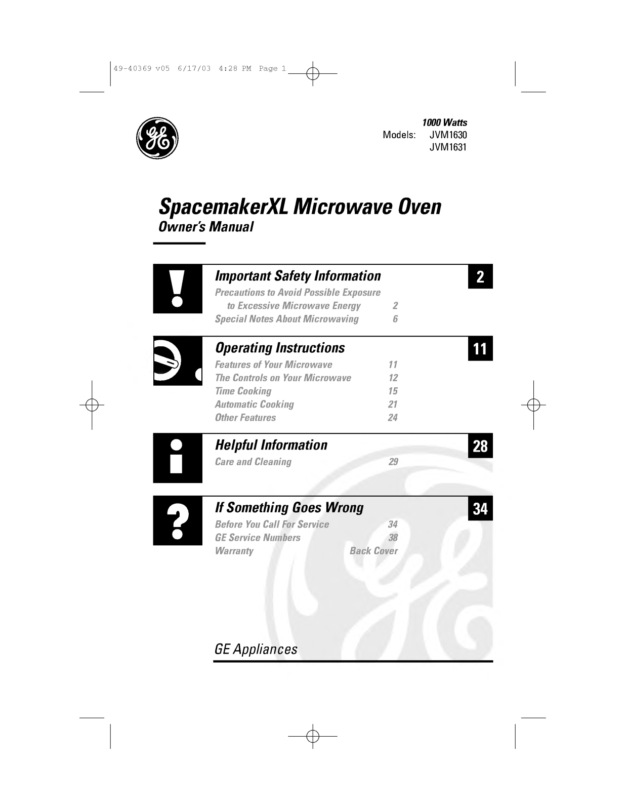 LG JVM1630CH, JVM1631WJ, JVM1631WH, JVM1630CJ, JVM1631BJ User Manual