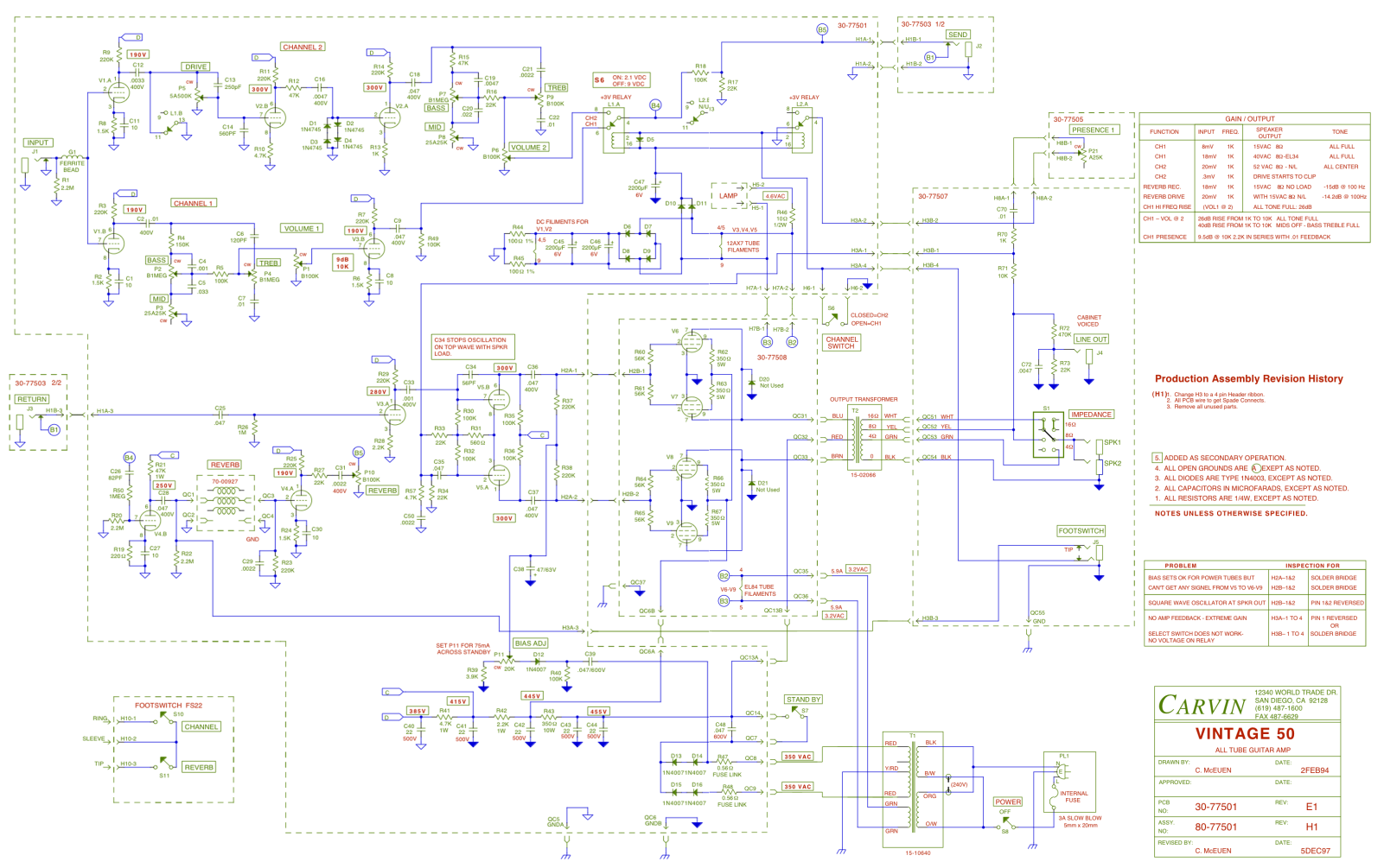 Carvin Belair212 Schematic - ManualMachine.com