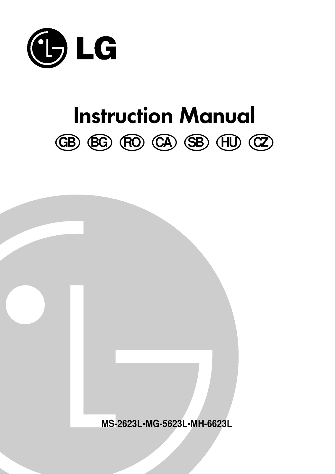 Lg MS-2623L, MG-5623L, MH-6623L Instruction Manual