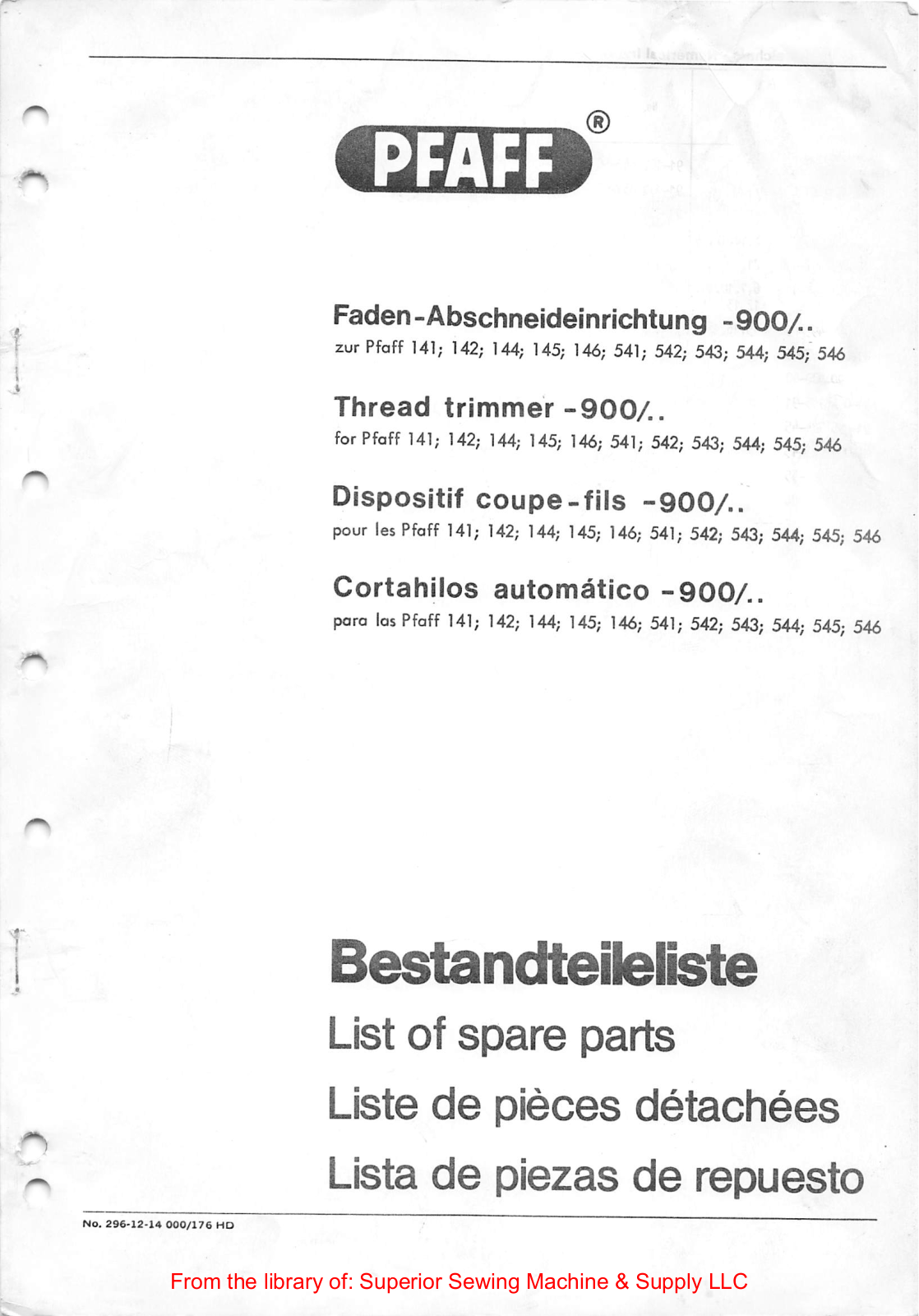 Pfaff 900/141, 900/142, 900/144, 900/145, 900/146 User Manual - ManualMachine.com