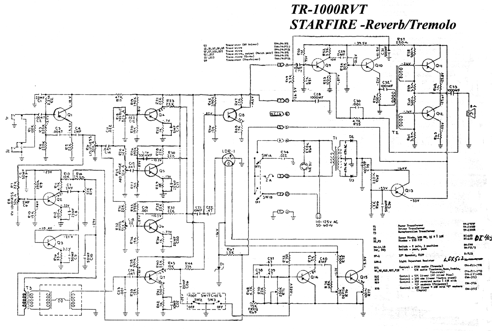 Gibson tr1000rvt schematic