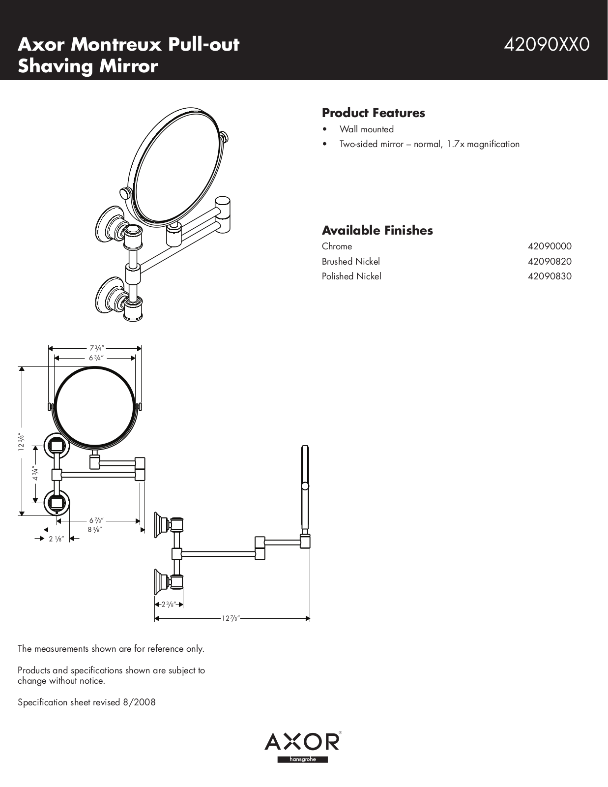 Axor 42090XX0 User Manual