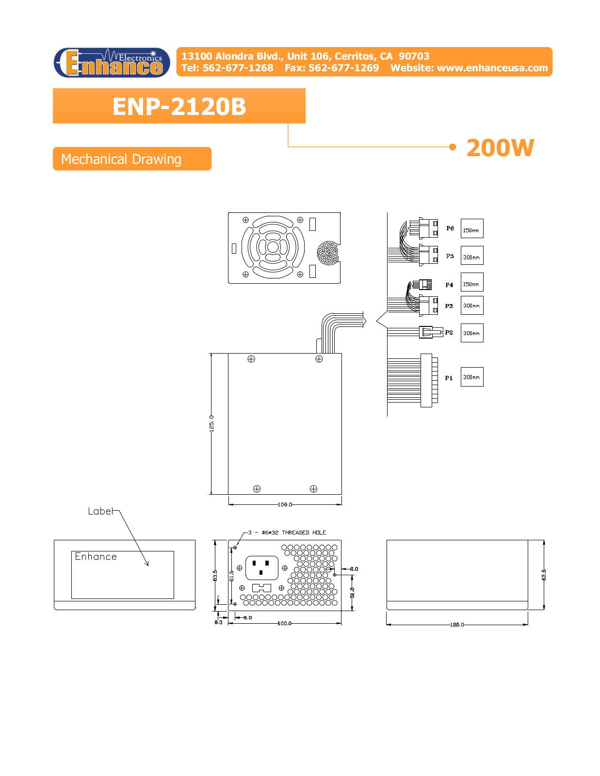 Enhance ENP-2120B MECHANICAL DRAWING