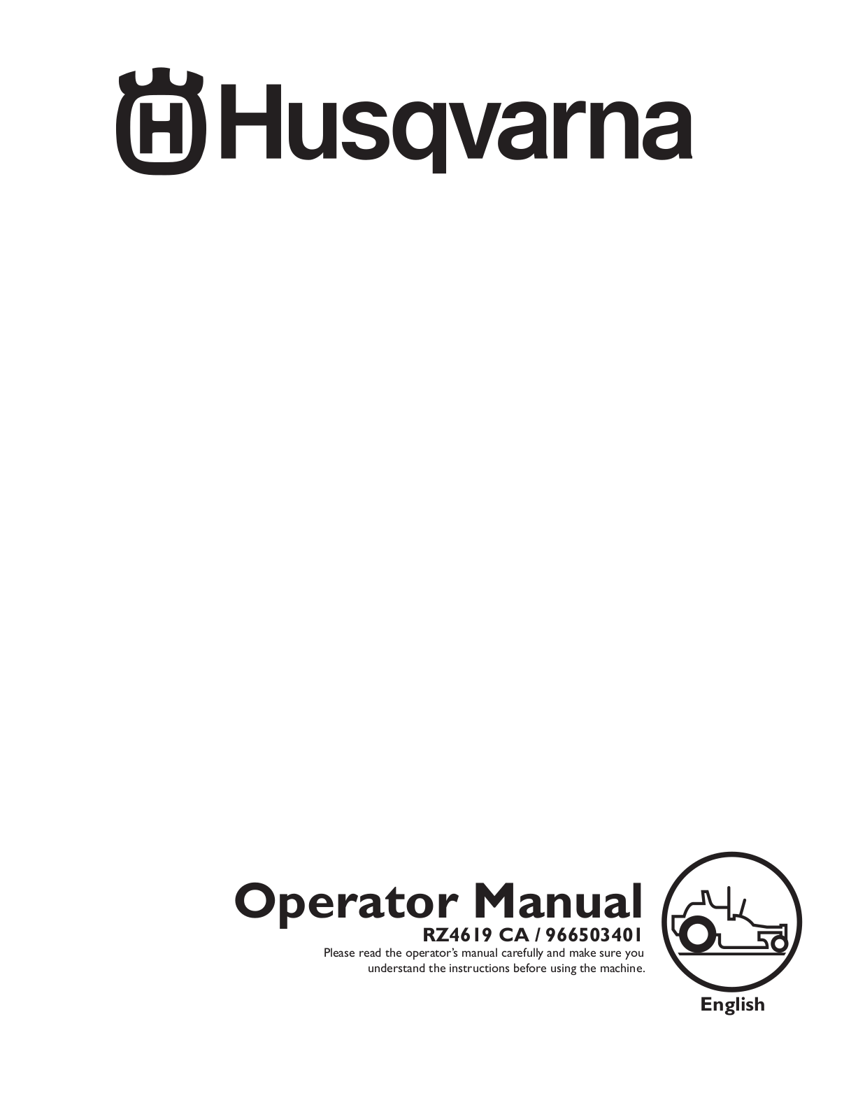 Husqvarna RZ4619 CA, 966503401 User Manual