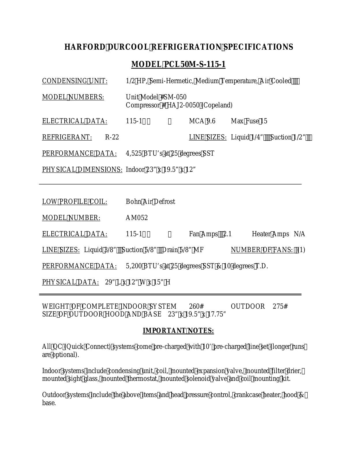 Harford PCL50M-S-115-1 User Manual