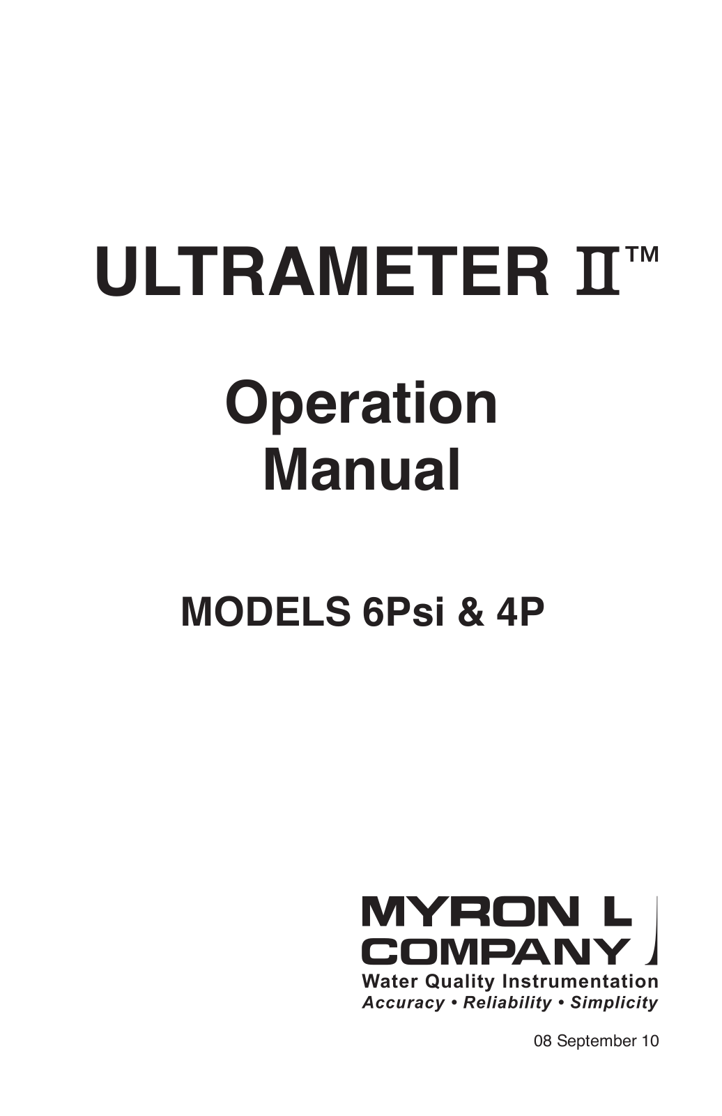 Myron L 6Psi, 4P User Manual