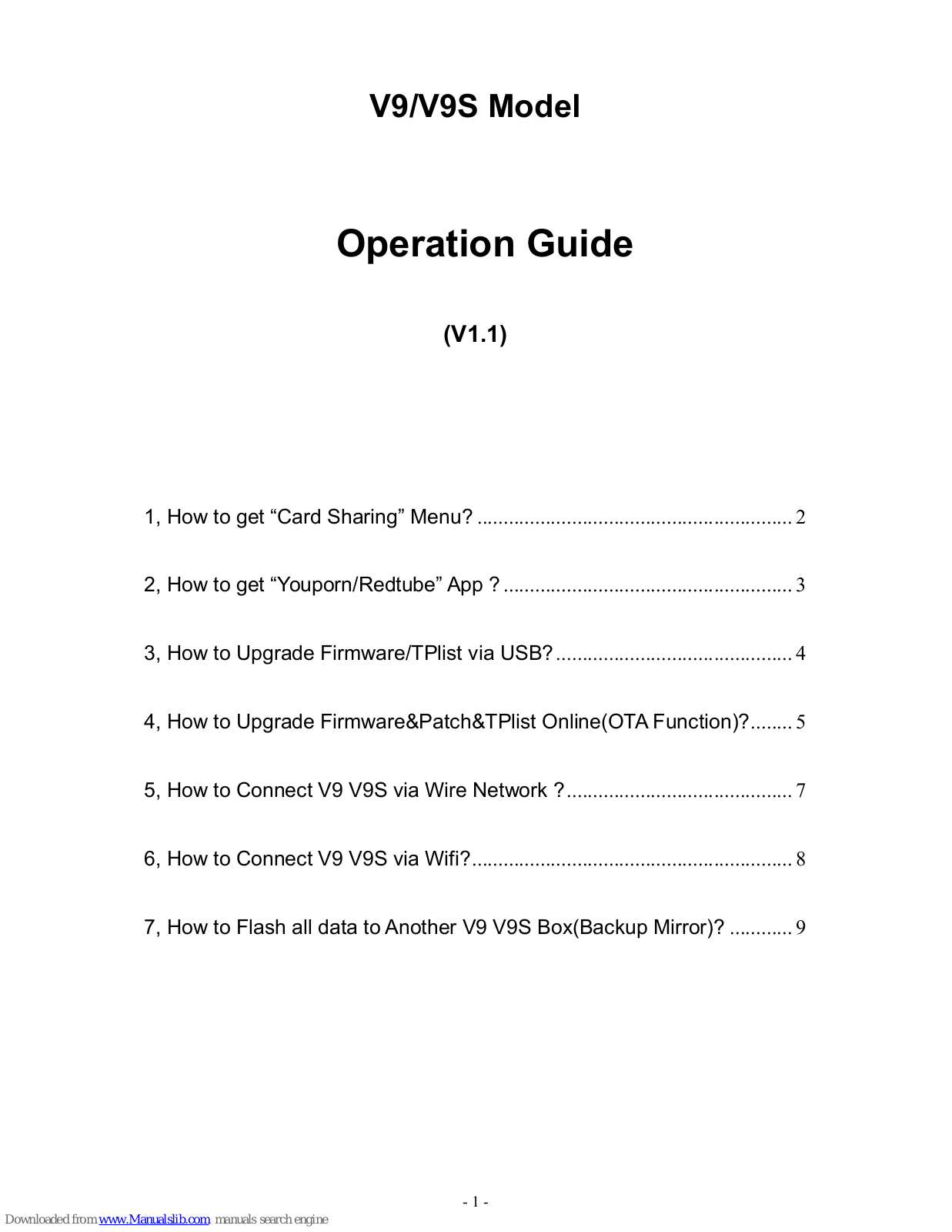 Openbox V9, V9S Operation Manual - ManualMachine.com