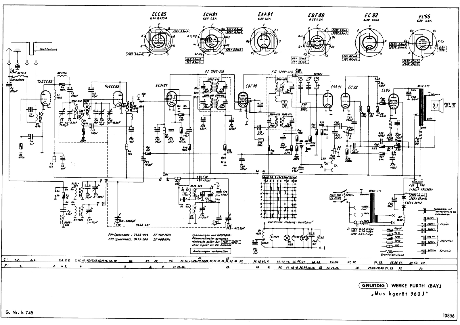 Grundig 960j schematic