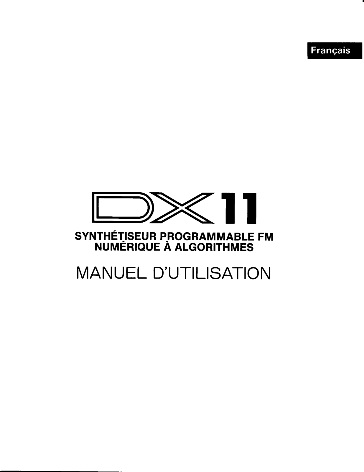 Yamaha DX11 User Guide