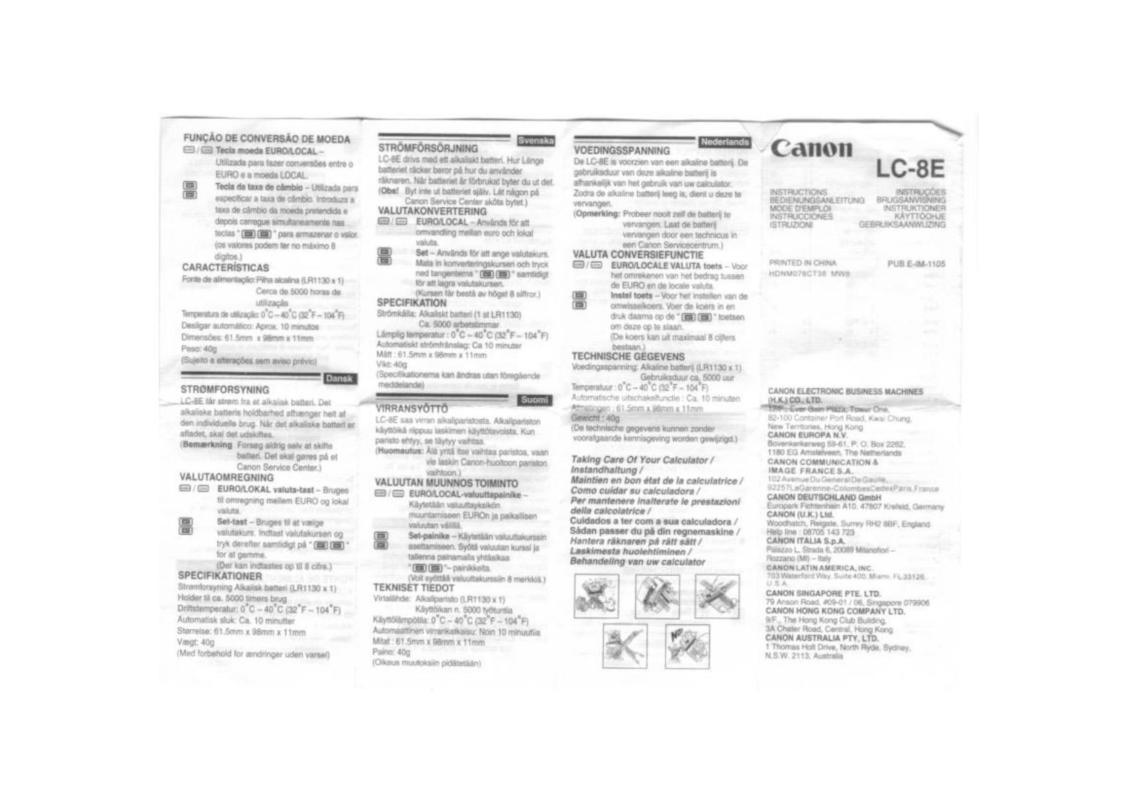 Canon LC-8E User guide