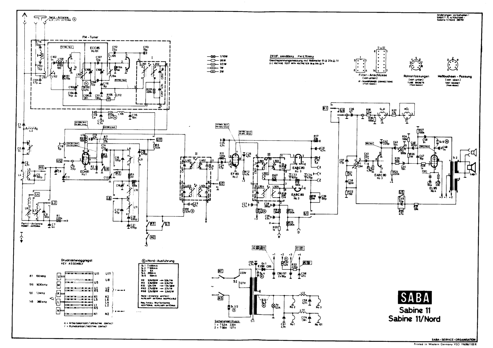 Saba Sabine-11 Schematic