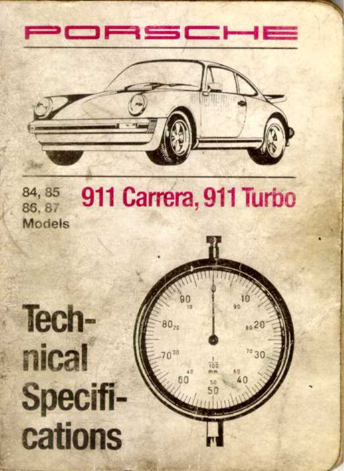 Porsche 911 1984-1987 User Manual