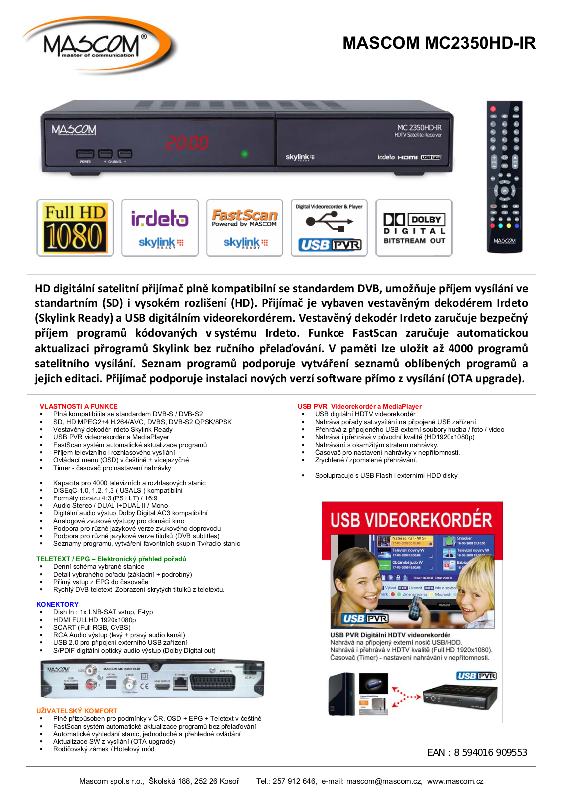 Mascom MC2350HD-IR User Manual