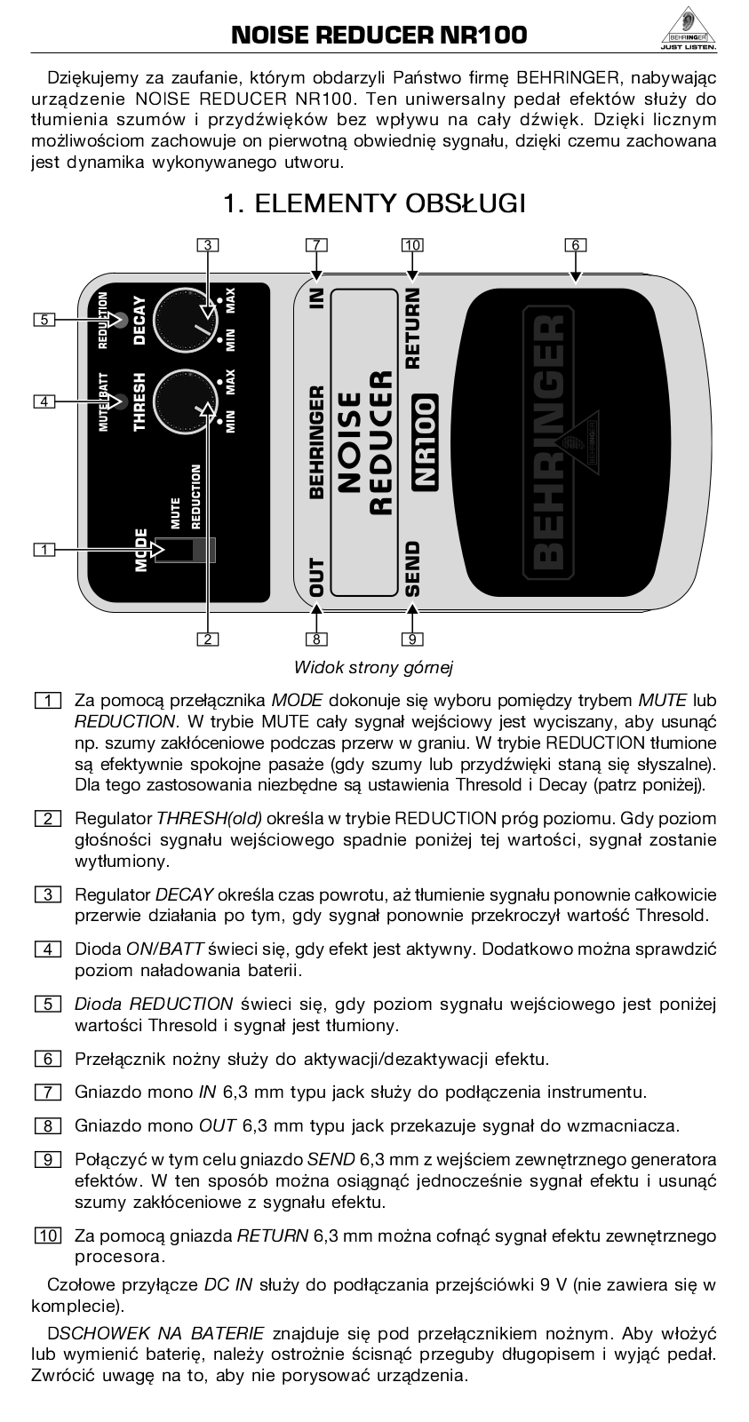 Behringer NR100 User Manual