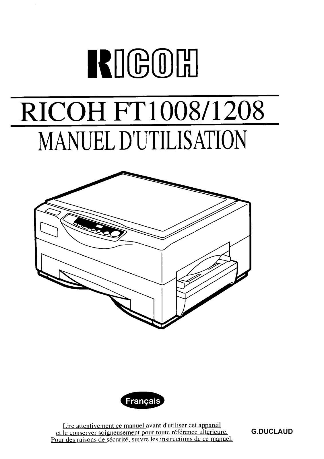 Ricoh FT 1008 User Manual