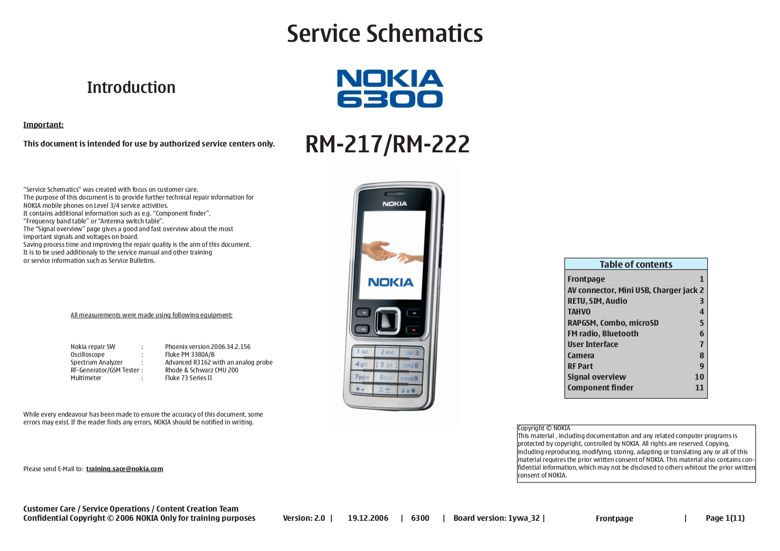 Nokia 6300 RM-217, 6300b RM-222 Schematic