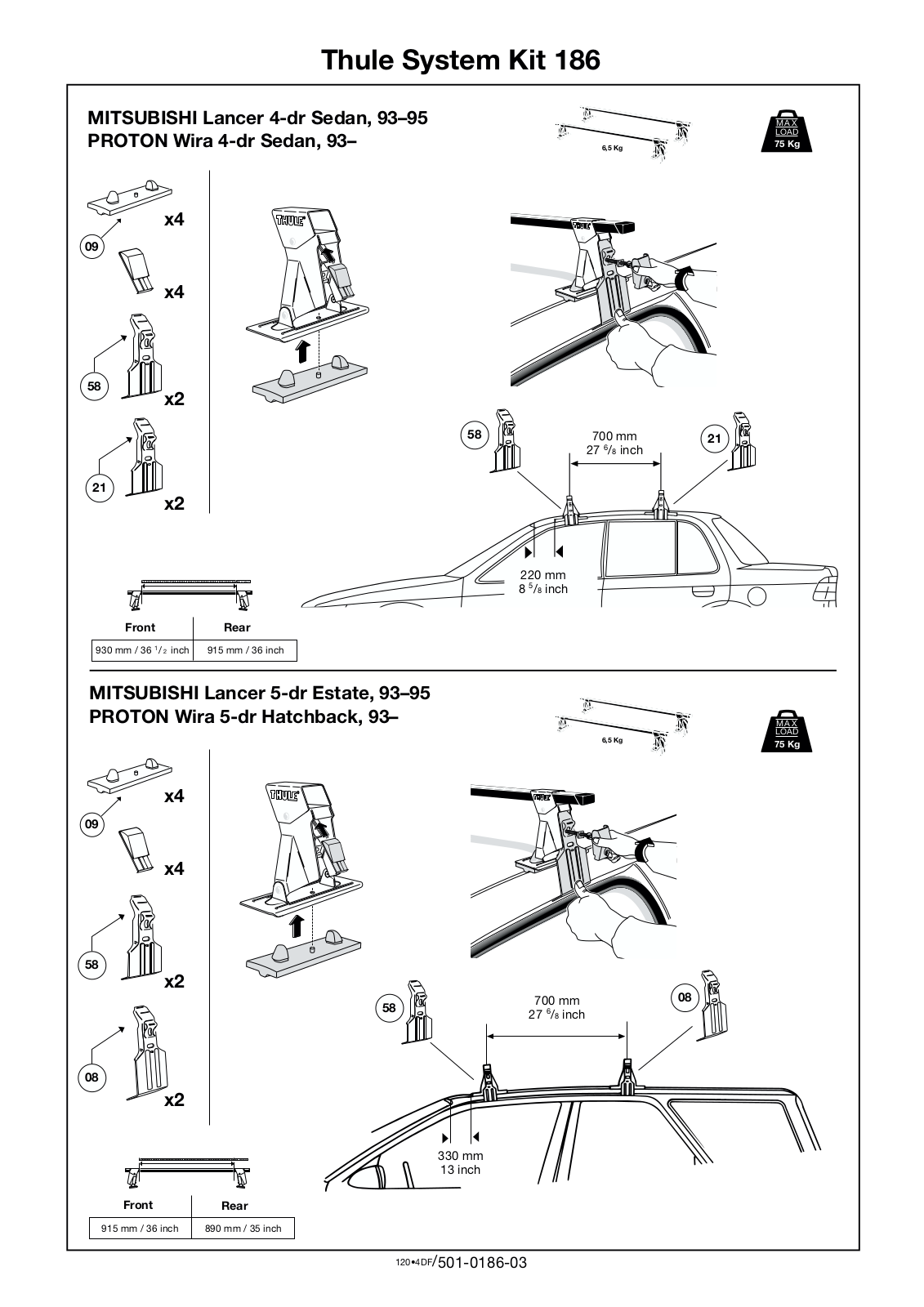 Thule 186 User Manual