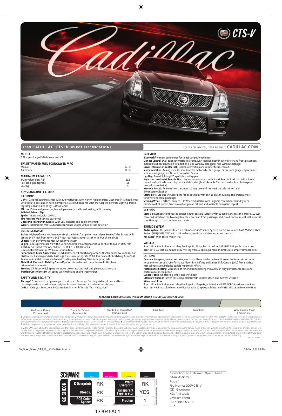 Cadillac 09CADCTVSPE01 User Manual